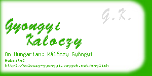 gyongyi kaloczy business card