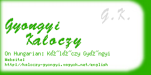 gyongyi kaloczy business card